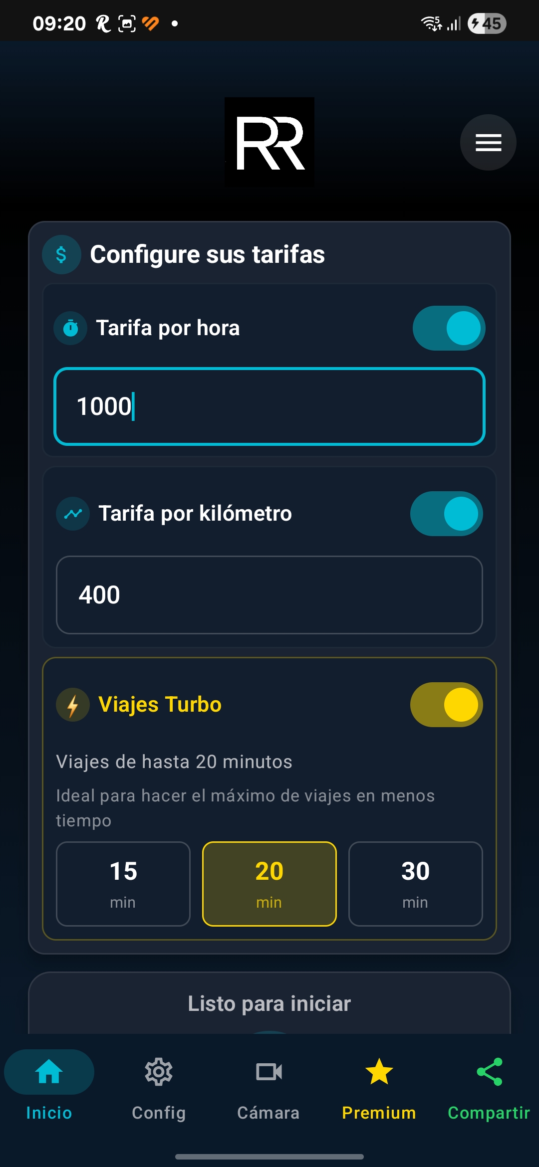 App Ruta Rentable para conductores de Uber y DiDi - Pantalla principal con análisis de ganancias